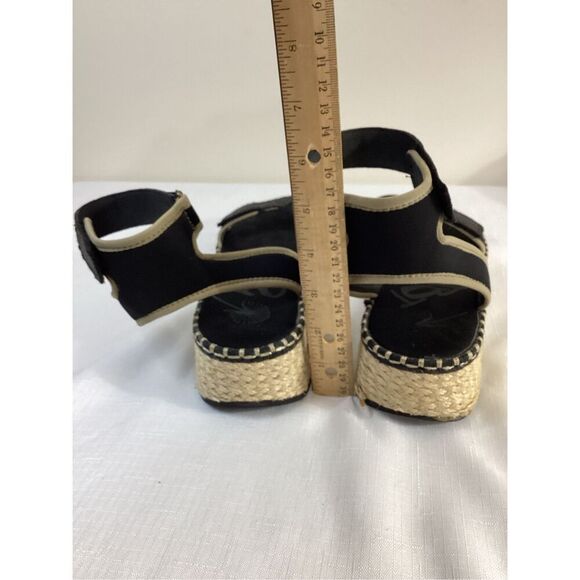 OTBT Women’s Leather and Textile Platform Black Sandal Size 8 - Picture 6 of 7